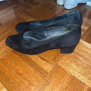 Stuart Weitzman Black Suede Block Heel